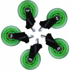 3" Casters for gaming chairs (grön) univ., 5 pcs