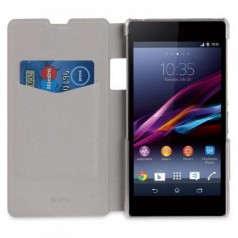 Roxfit Book Case Sony Xperia Z1 Compact Carbon White hos Davids.se