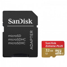 Sandisk MicroSDHC + Adapter 32GB Extreme Plus hos Davids.se